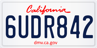 CA license plate 6UDR842