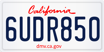CA license plate 6UDR850