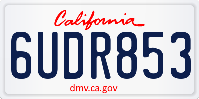CA license plate 6UDR853