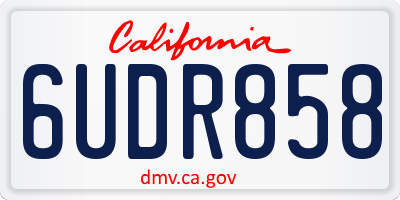 CA license plate 6UDR858