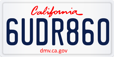 CA license plate 6UDR860