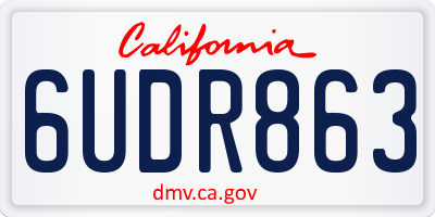 CA license plate 6UDR863