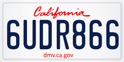 CA license plate 6UDR866