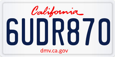 CA license plate 6UDR870