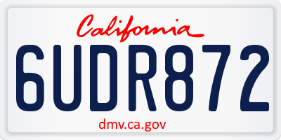 CA license plate 6UDR872