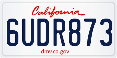 CA license plate 6UDR873