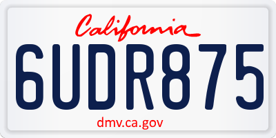 CA license plate 6UDR875