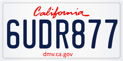 CA license plate 6UDR877