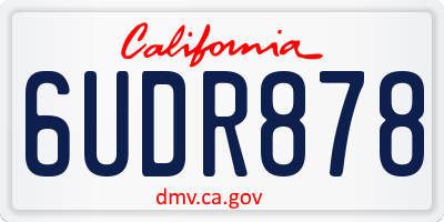 CA license plate 6UDR878