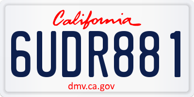 CA license plate 6UDR881