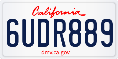 CA license plate 6UDR889