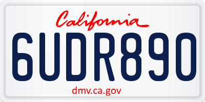 CA license plate 6UDR890