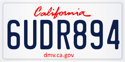 CA license plate 6UDR894