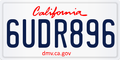 CA license plate 6UDR896