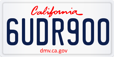 CA license plate 6UDR900
