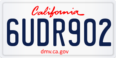 CA license plate 6UDR902