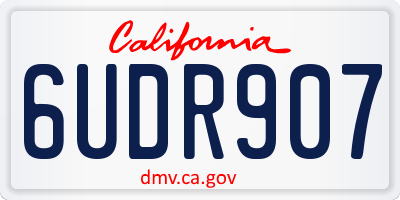 CA license plate 6UDR907