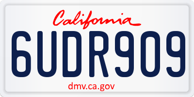CA license plate 6UDR909