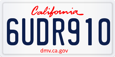 CA license plate 6UDR910