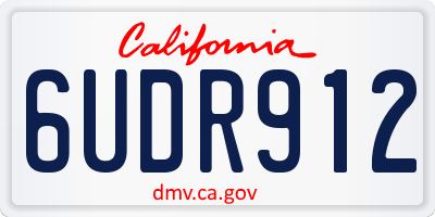 CA license plate 6UDR912