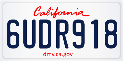 CA license plate 6UDR918