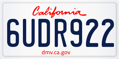 CA license plate 6UDR922