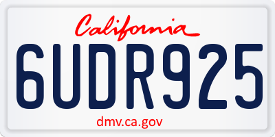 CA license plate 6UDR925