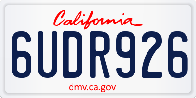 CA license plate 6UDR926
