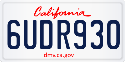 CA license plate 6UDR930