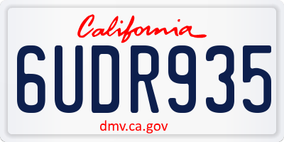 CA license plate 6UDR935