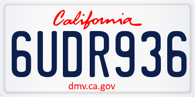 CA license plate 6UDR936