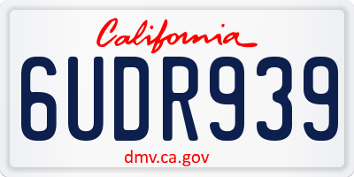 CA license plate 6UDR939