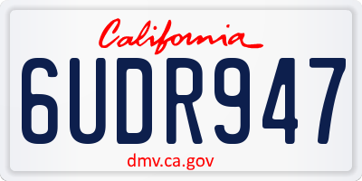 CA license plate 6UDR947