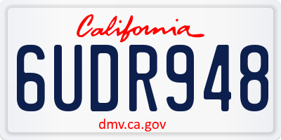 CA license plate 6UDR948