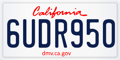 CA license plate 6UDR950