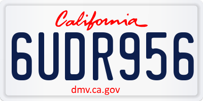 CA license plate 6UDR956