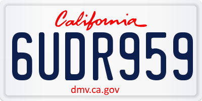 CA license plate 6UDR959