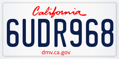 CA license plate 6UDR968