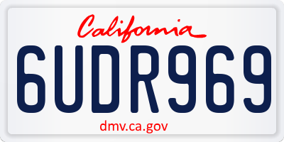 CA license plate 6UDR969