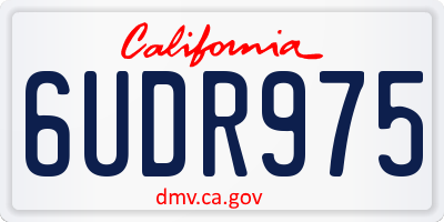 CA license plate 6UDR975