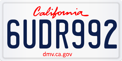 CA license plate 6UDR992