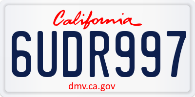 CA license plate 6UDR997