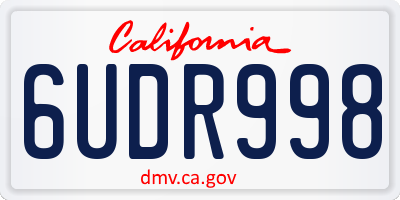 CA license plate 6UDR998
