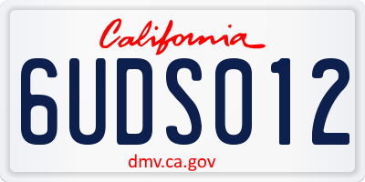 CA license plate 6UDS012