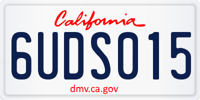 CA license plate 6UDS015