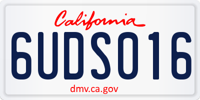 CA license plate 6UDS016