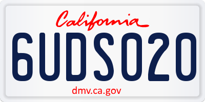 CA license plate 6UDS020