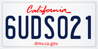 CA license plate 6UDS021
