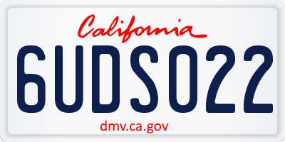 CA license plate 6UDS022
