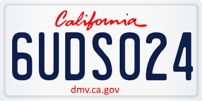 CA license plate 6UDS024